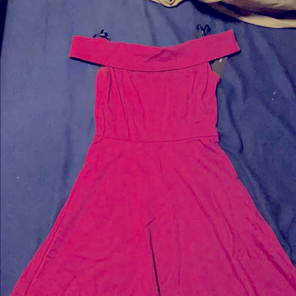 Burgundy off the shoulder dress